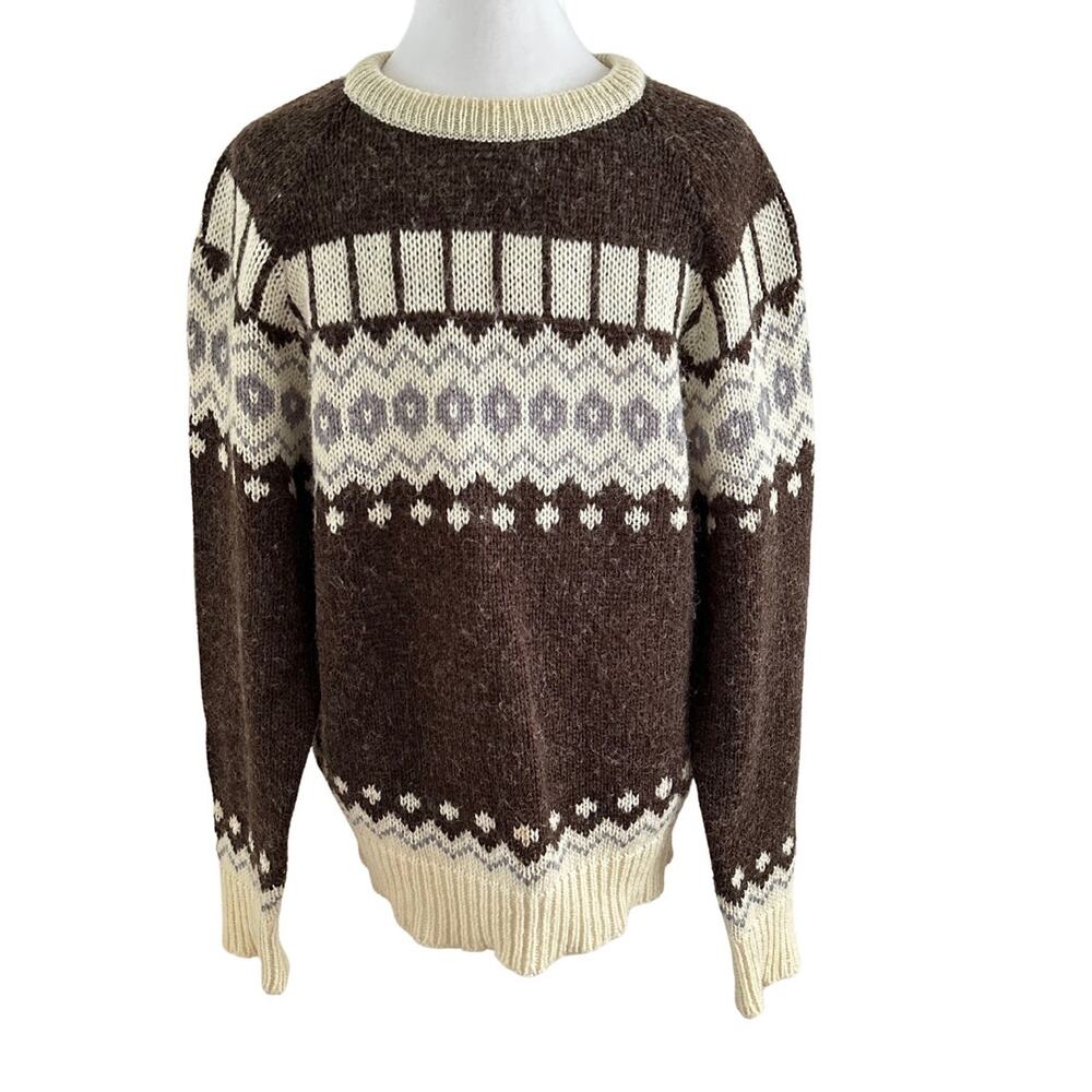 Grenadier Vintage Fair Isle/ Nordic Pullover Wool Blend Sweater I L
